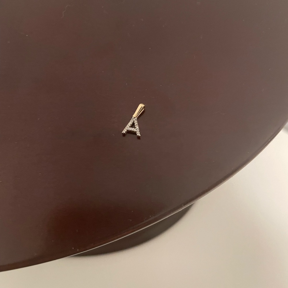 VAN DER HOUT 14k gold and Diamond  A monogram charm